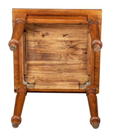 Biscottini Tavolo Country in legno massello di tiglio finitura noce L70xPR70xH78 cm. Made in Italy