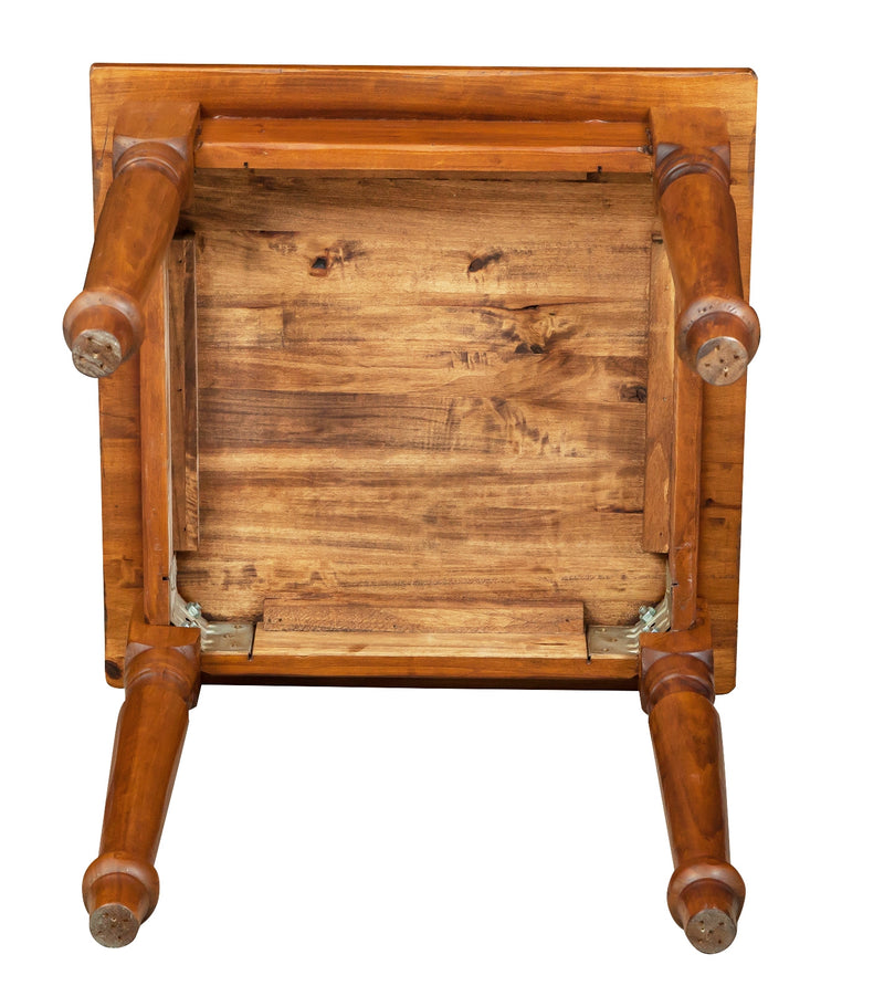 Biscottini Tavolo Country in legno massello di tiglio finitura noce L70xPR70xH78 cm. Made in Italy