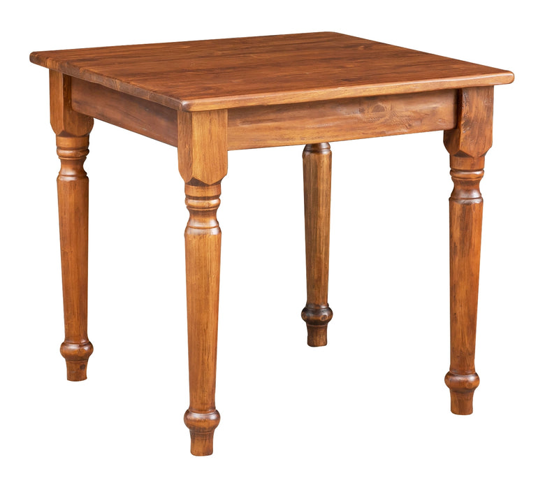 Biscottini Tavolo fisso Country in legno massello di tiglio finitura noce L80xPR80xH78 cm. Made in Italy