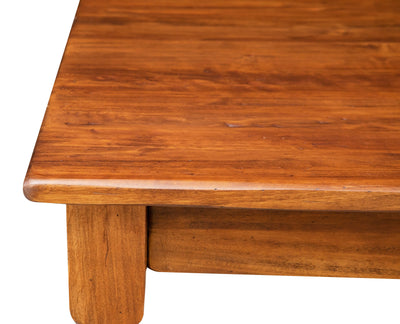 Biscottini Tavolo fisso Country in legno massello di tiglio finitura noce L80xPR80xH78 cm. Made in Italy