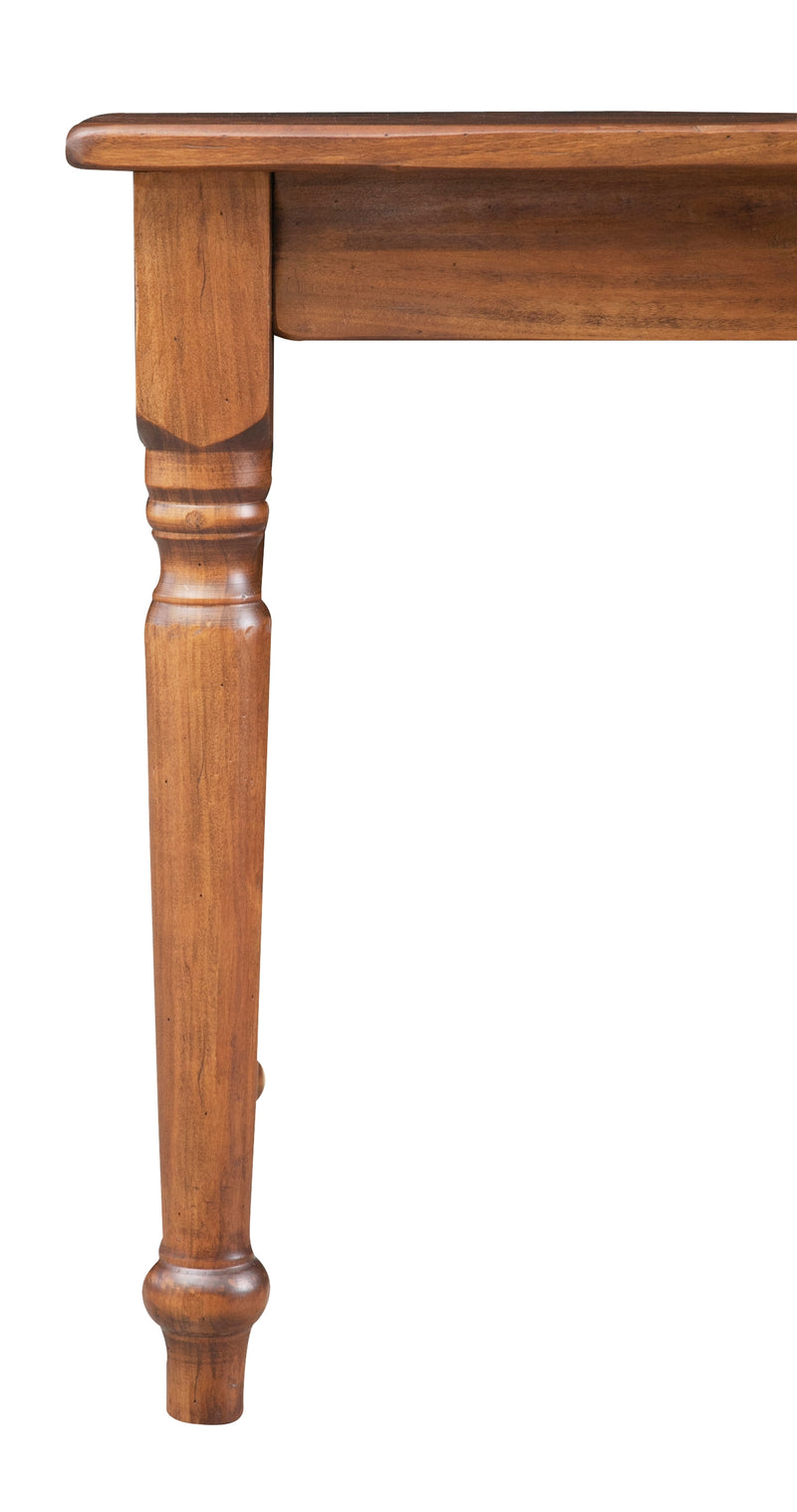 Biscottini Tavolo fisso Country in legno massello di tiglio finitura noce L80xPR80xH78 cm. Made in Italy