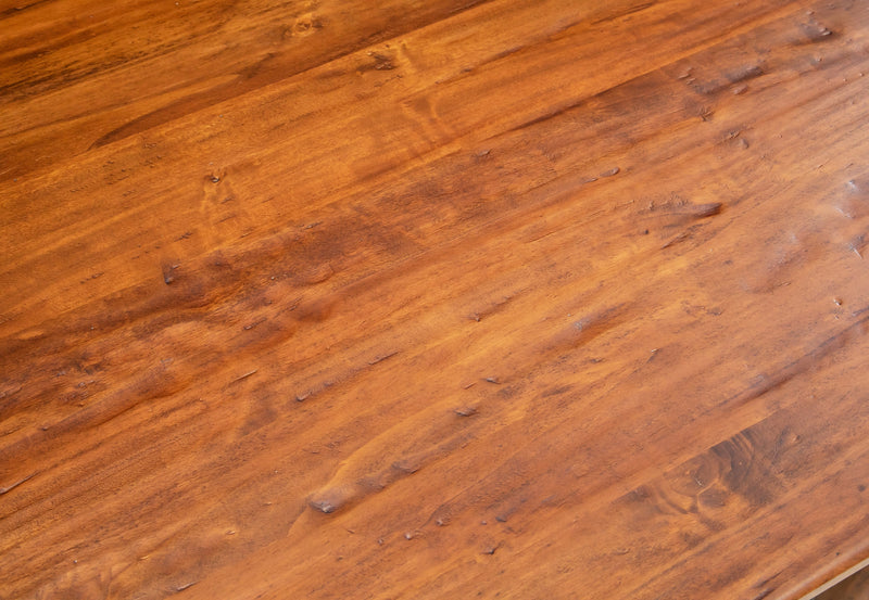 Biscottini Tavolo fisso Country in legno massello di tiglio finitura noce L80xPR80xH78 cm. Made in Italy