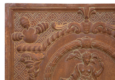 Biscottini PIASTRA DA CAMINO IN FUSIONE DI GHISA L78XPR3XH75 CM RUGGINE AL NATURALE