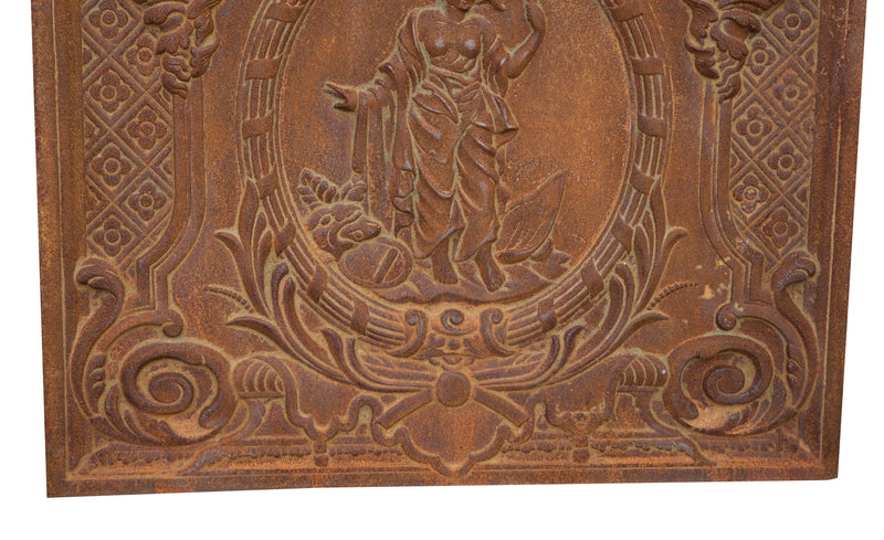 Biscottini PIASTRA DA CAMINO IN FUSIONE DI GHISA L78XPR3XH75 CM RUGGINE AL NATURALE