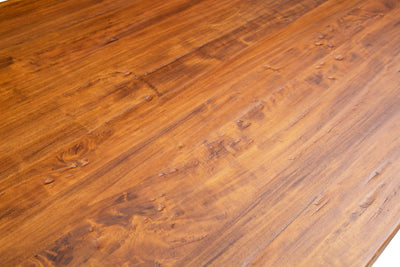 Biscottini Tavolo Country allungabile in legno massello di tiglio struttura bianca anticata piano noce L220xPR100xH80 cm. Made in Italy