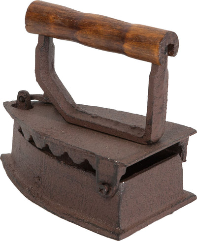 Biscottini Ferro da stiro in ghisa finitura ruggine anticata L14,5xPR9xH13 cm manico