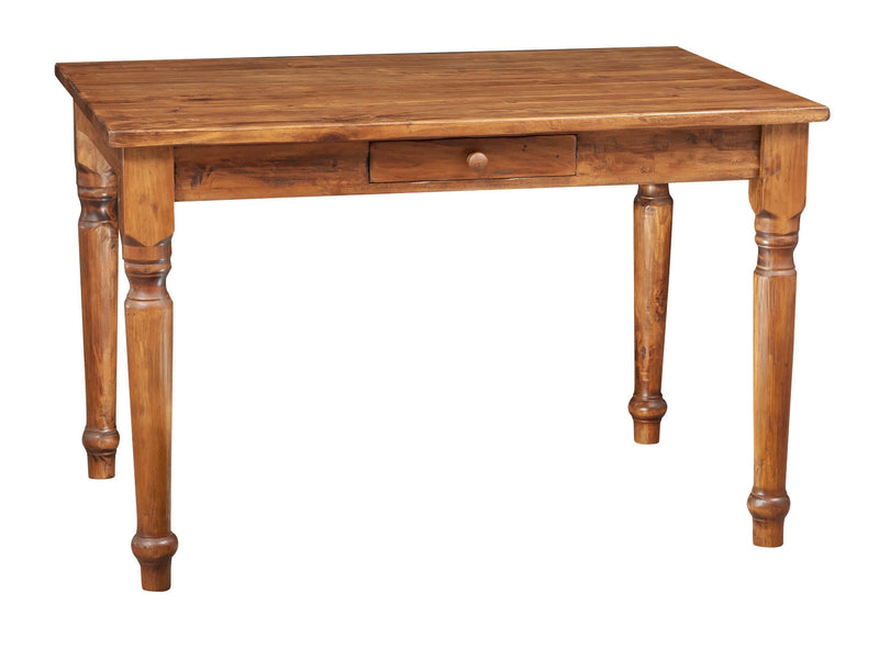 Biscottini Tavolo scrittoio Country in legno massello di tiglio finitura noce L120xPR80xH80 cm. Made in Italy