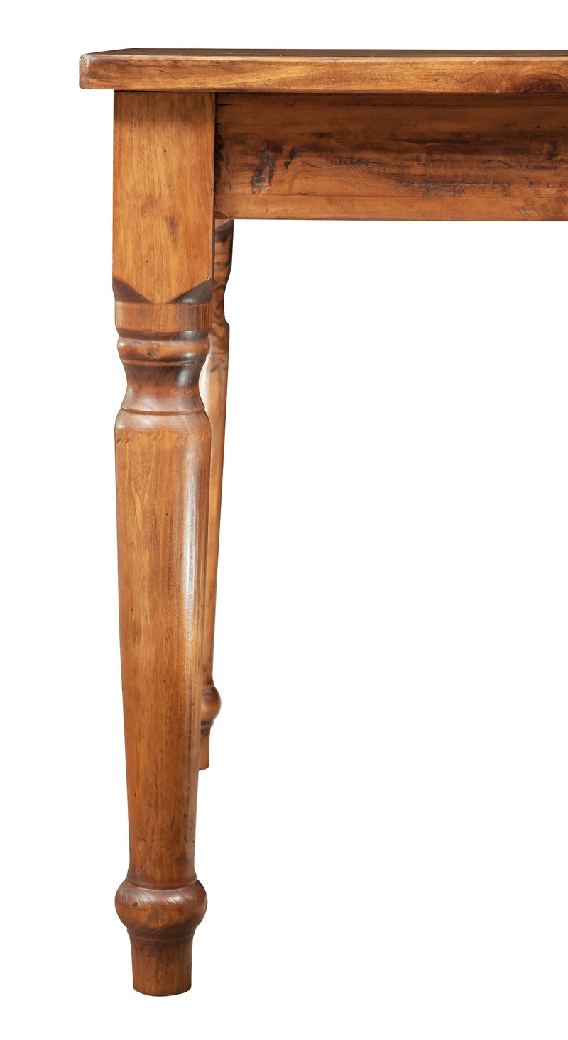 Biscottini Tavolo scrittoio Country in legno massello di tiglio finitura noce L120xPR80xH80 cm. Made in Italy