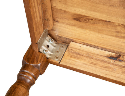 Biscottini Tavolo Country in legno massello di tiglio finitura noce. Made in Italy