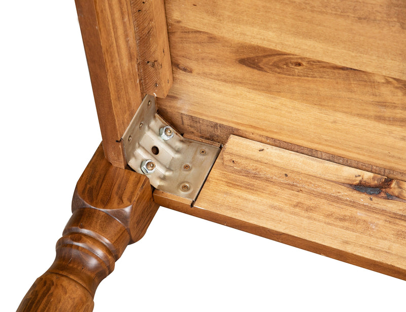 Biscottini Tavolo Country in legno massello di tiglio finitura noce. Made in Italy