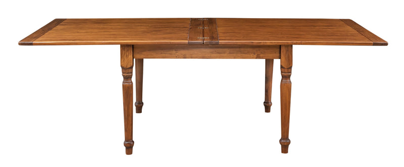 Biscottini Tavolo allungabile a libro Country in legno massello di tiglio finitura noce 120x120x80 cm. Made in Italy