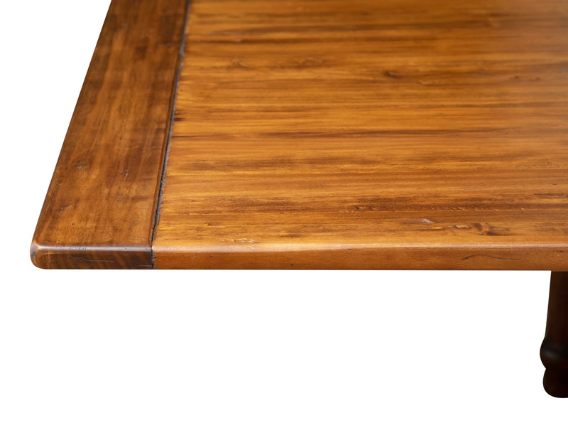 Biscottini Tavolo allungabile a libro Country in legno massello di tiglio finitura noce 120x120x80 cm. Made in Italy