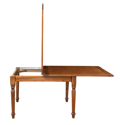 Biscottini Tavolo allungabile a libro Country in legno massello di tiglio finitura noce 120x120x80 cm. Made in Italy