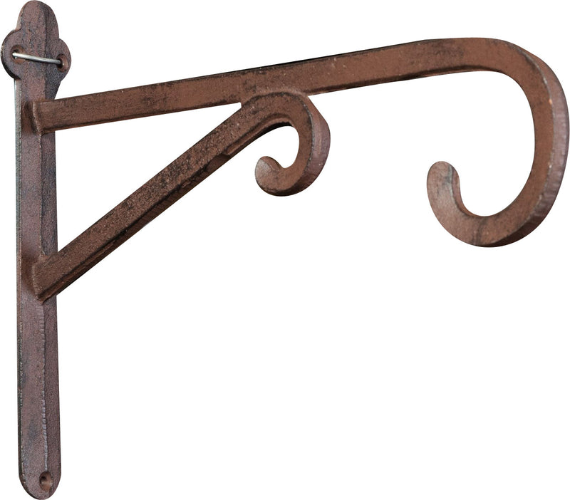 Biscottini Mensola in ghisa con gancio da muro in ghisa finitura ruggine anticata L36xPR5xH27 cm