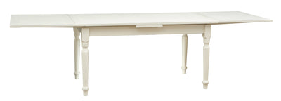 Biscottini Tavolo allungabile Country in legno massello di tiglio finitura bianca anticata L160xPR90xH80 cm. Made in Italy