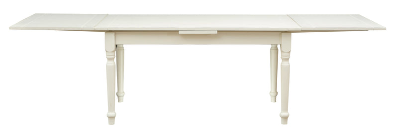 Biscottini Tavolo allungabile Country in legno massello di tiglio finitura bianca anticata L160xPR90xH80 cm. Made in Italy