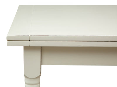 Biscottini Tavolo allungabile Country in legno massello di tiglio finitura bianca anticata L160xPR90xH80 cm. Made in Italy