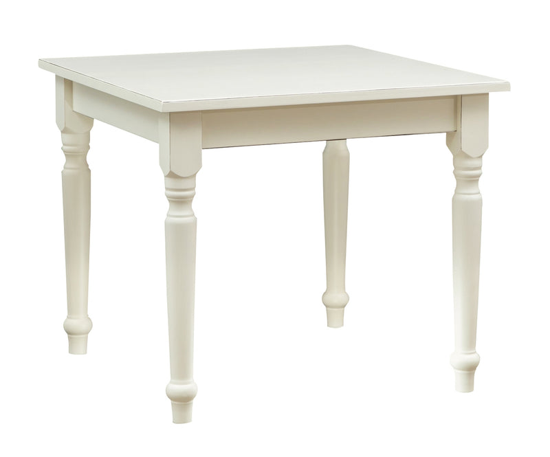 Biscottini Tavolo Country in legno massello di tiglio finitura bianca anticata L90xPR90xH78 cm. Made in Italy