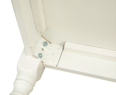 Biscottini Tavolo Country in legno massello di tiglio finitura bianca anticata L90xPR90xH78 cm. Made in Italy