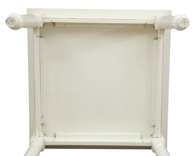 Biscottini Tavolo Country in legno massello di tiglio finitura bianca anticata L90xPR90xH78 cm. Made in Italy