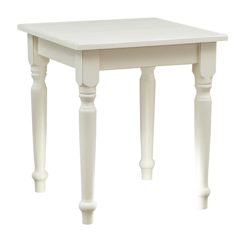 Biscottini Tavolo Country in legno massello di tiglio finitura bianca anticata L70xPR70xH78 cm. Made in Italy