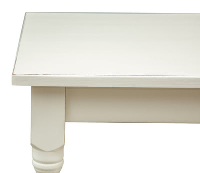 Biscottini Tavolo Country in legno massello di tiglio finitura bianca anticata L70xPR70xH78 cm. Made in Italy