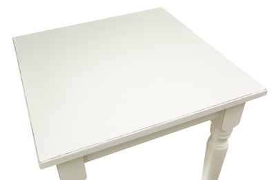 Biscottini Tavolo Country in legno massello di tiglio finitura bianca anticata L70xPR70xH78 cm. Made in Italy