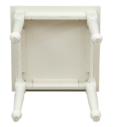 Biscottini Tavolo Country in legno massello di tiglio finitura bianca anticata L70xPR70xH78 cm. Made in Italy