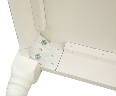 Biscottini Tavolo Country in legno massello di tiglio finitura bianca anticata L70xPR70xH78 cm. Made in Italy