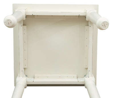 Biscottini Tavolo Country in legno massello di tiglio finitura bianca anticata L70xPR70xH78 cm. Made in Italy