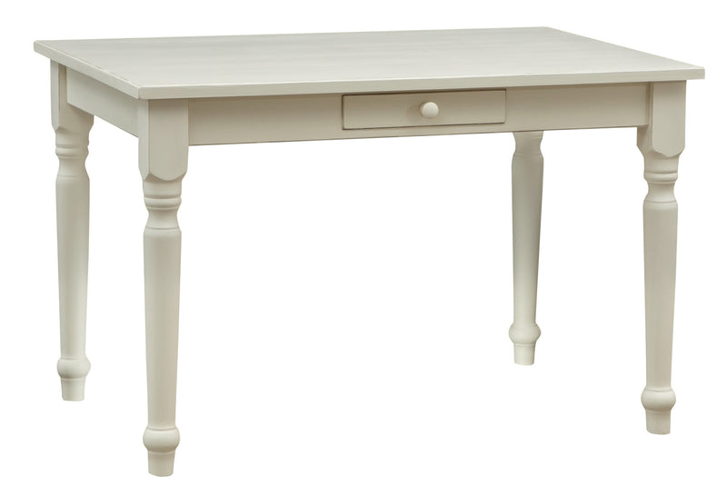 Biscottini Tavolo scrittoio Country in legno massello di tiglio finitura bianca anticata L120xPR80xH80 cm. Made in Italy