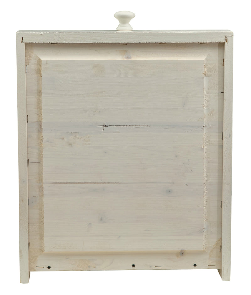 Biscottini Tavolo scrittoio Country in legno massello di tiglio finitura bianca anticata L120xPR80xH80 cm. Made in Italy