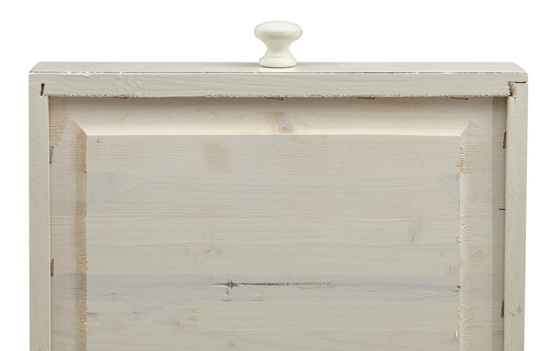 Biscottini Tavolo scrittoio Country in legno massello di tiglio finitura bianca anticata L120xPR80xH80 cm. Made in Italy