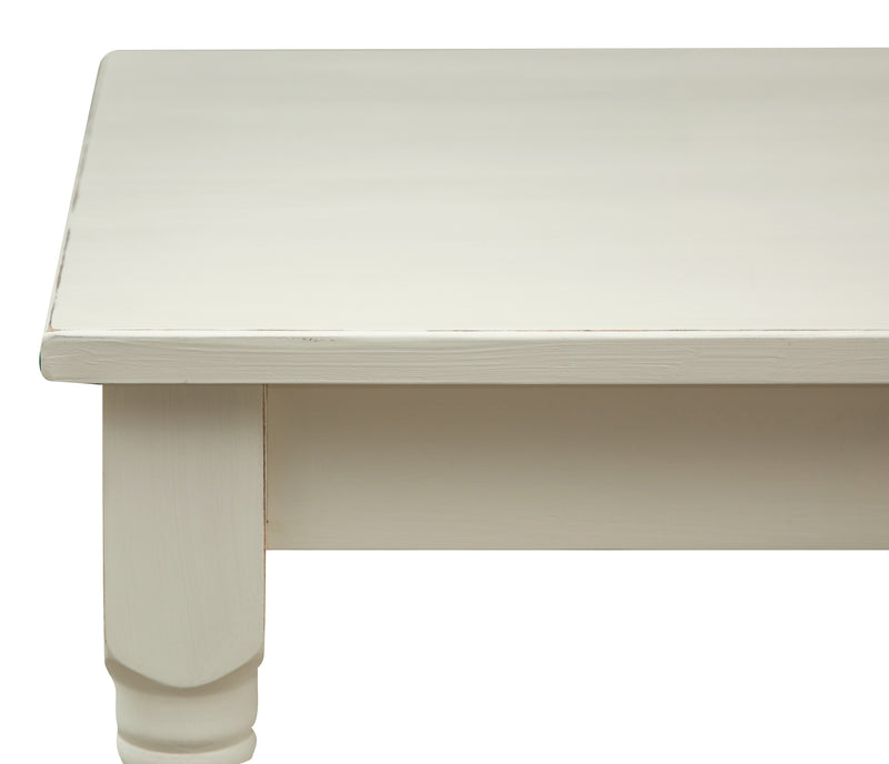 Biscottini Tavolo scrittoio Country in legno massello di tiglio finitura bianca anticata L120xPR80xH80 cm. Made in Italy