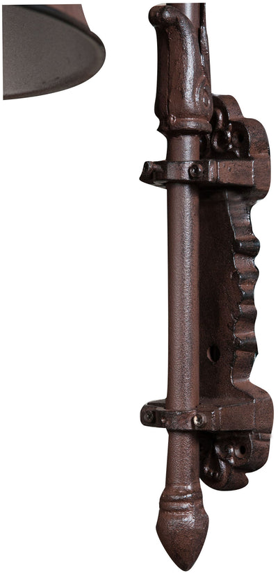 Biscottini Lampada non elettrificata a muro in ghisa L42xPR27,5xH60 cm finitura ruggine anticata