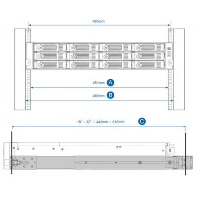 QNAP RAIL-B02 - Kit guide rack - per QNAP
