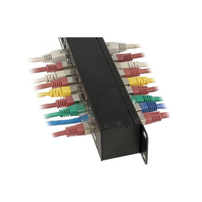 Pannello patch Delock con accoppiatori - CAT 6 - STP - RJ-45 X 24 - nero - 1U - 48,3 cm (19")