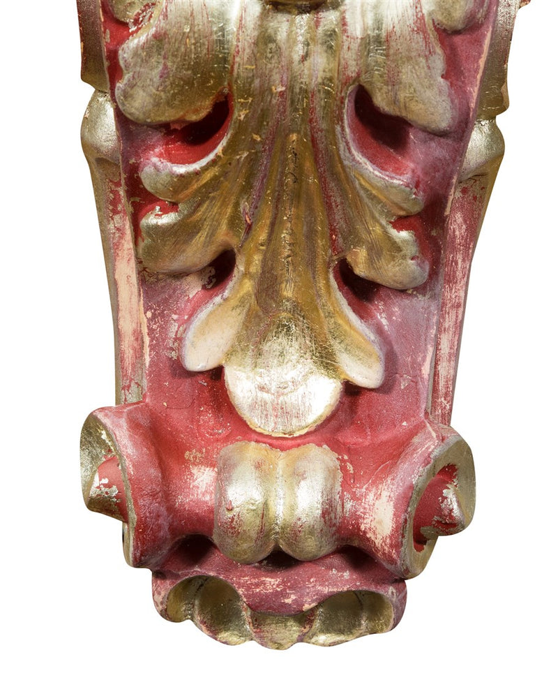 Biscottini MENSOLA A MURO IN LEGNO FINITURA ROSSO L37XPR24XH50 cm Made in Italy realizzata