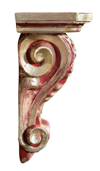 Biscottini MENSOLA A MURO IN LEGNO FINITURA ROSSO L37XPR24XH50 cm Made in Italy realizzata