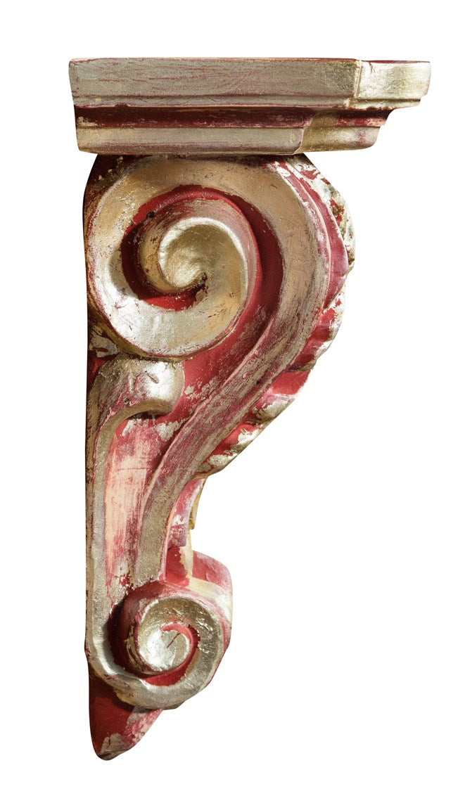 Biscottini MENSOLA A MURO IN LEGNO FINITURA ROSSO L37XPR24XH50 cm Made in Italy realizzata