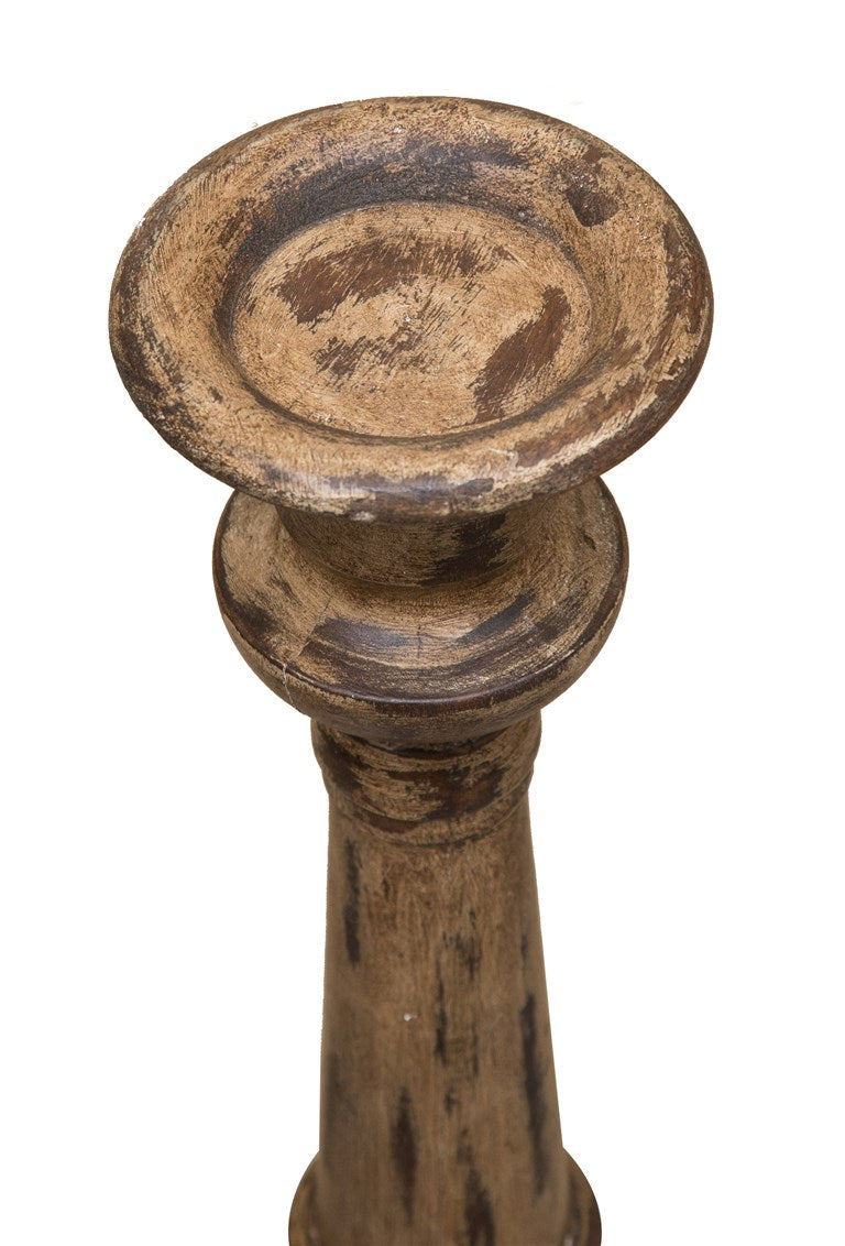 Biscottini CANDELIERE IN LEGNO MASSELLO LAVORATO A MANO L15XPR15XH78 CM mano, finitura