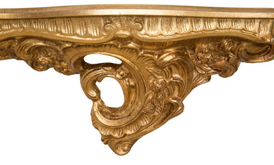 Biscottini MENSOLA A MURO IN LEGNO FINITURA FOGLIA ORO ANTICATO L19XPR19XH52 cm Made in Italy