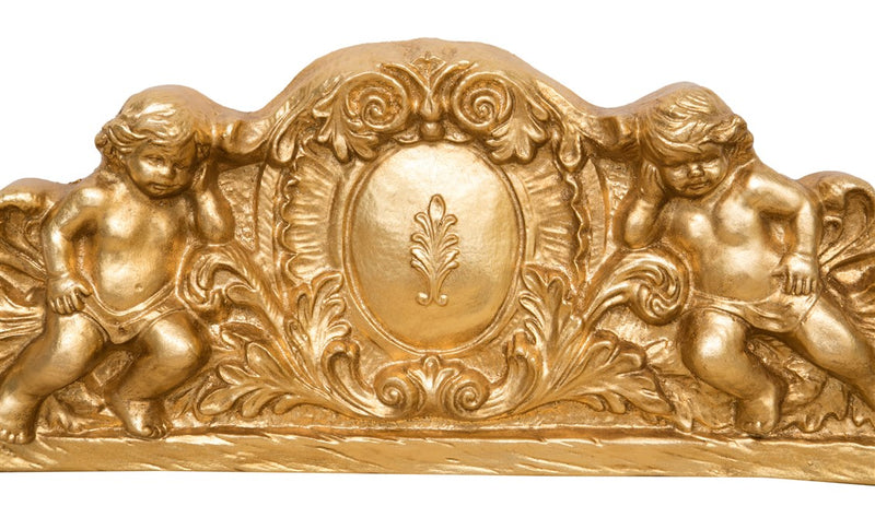 Biscottini SOPRAPORTA IN LEGNO FINITURA FOGLIA ORO ANTICATO L73XPR7XH26 cm Made in Italy