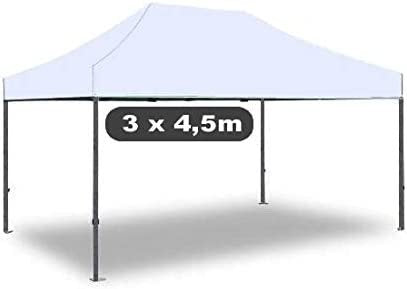 Gazebo Pieghevole Impermeabile Bianco in Alluminio 3x4,5m