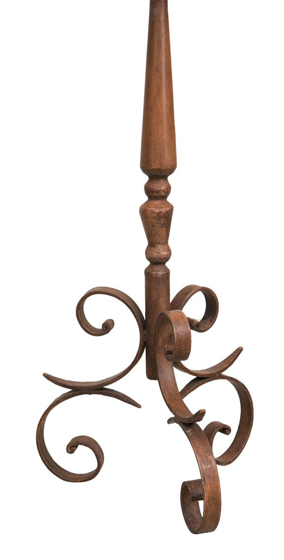 Biscottini CANDELIERE A PIANTANA IN FERRO BATTUTO LAVORATO A MANO L27XPR27XH82 CM finitura