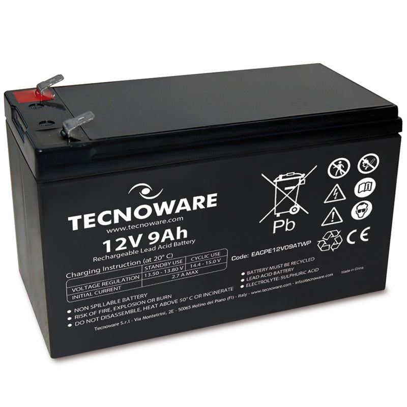 TECNOWARE POWER BATTERY 12V 9AH (EACPE12V09ATWP) - BATTERIA ERMETICA AL PIOMBO