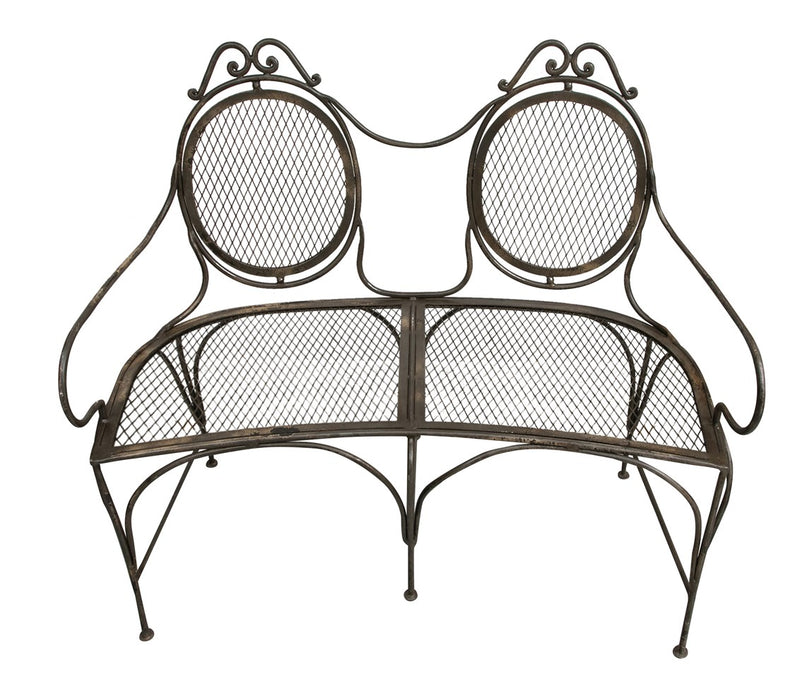 Biscottini Panchina Liberty in ferro battuto L120XPR60XH103 cm