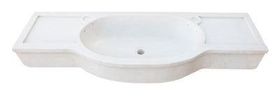 Biscottini LAVABO IN MARMO BIANCO L133XPR18XH43 CM Vasca realizzata completamente Offerta