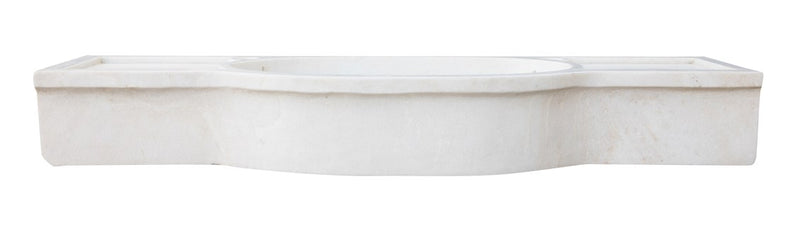 Biscottini LAVABO IN MARMO BIANCO L133XPR18XH43 CM Vasca realizzata completamente Offerta