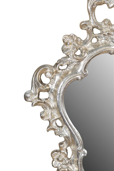 Biscottini SPECCHIERA DA PARETE IN LEGNO FINITURA FOGLIA ARGENTO ANTICATO L42xPR4xH62cm Made in Italy